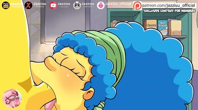 Busty MILF Neighbor Eats Huge Cock Blowjob Simpsons Hentai Animation