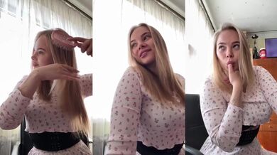 Hot Blonde Stepsister Masturbating With Perfect Big Tits Destroyed