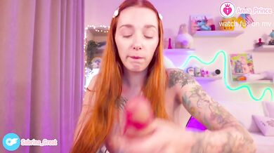 Cute Ginger Teen with Tattoo Teases Horny JOI and CEI Fun