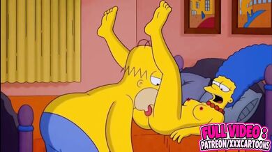 Marge Catches Homer Home Alone Destroyed Gushing Choked Springfield Cosplay Parody Married Couple Cartoon HD Porn