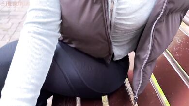 She Forgot Her Remote Vibrator On The Bench I Took Control Public Toy Stranger Rough