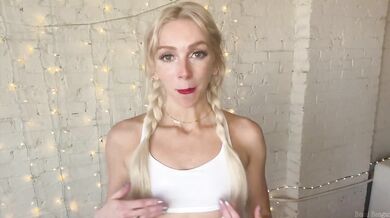 Safe For Work Cute Blonde Fitness Influencer Lululemon Outfits Try-On Destroyed Gushing Choked