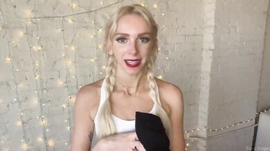 Safe For Work Cute Blonde Fitness Influencer Lululemon Outfits Try-On Destroyed Gushing Choked