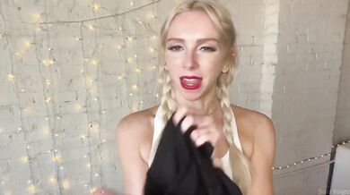 Safe For Work Cute Blonde Fitness Influencer Lululemon Outfits Try-On Destroyed Gushing Choked