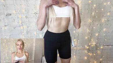 Safe For Work Cute Blonde Fitness Influencer Lululemon Outfits Try-On Destroyed Gushing Choked