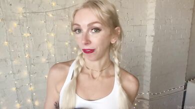 Safe For Work Cute Blonde Fitness Influencer Lululemon Outfits Try-On Destroyed Gushing Choked