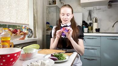 JillJillMeow Cooks Greek Salad Destroyed Gushing Choked
