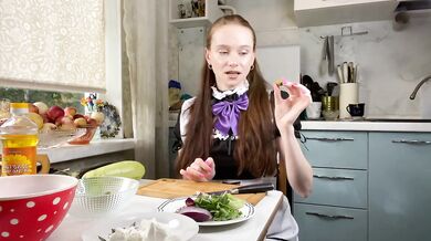 JillJillMeow Cooks Greek Salad Destroyed Gushing Choked