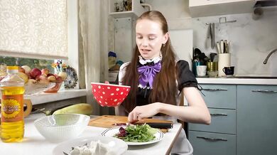 JillJillMeow Cooks Greek Salad Destroyed Gushing Choked