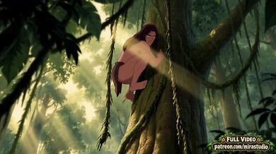 Jane and Tarzan First Contact Destroyed Gushing Choked Brute Jungle Cartoon Hentai Parody Outdoor Public Brunette Big Tits Big Dick