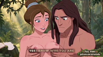 Jane and Tarzan First Contact Destroyed Gushing Choked Brute Jungle Cartoon Hentai Parody Outdoor Public Brunette Big Tits Big Dick