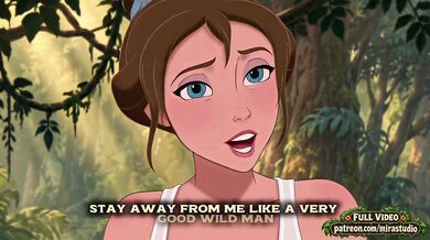 Jane and Tarzan First Contact Destroyed Gushing Choked Brute Jungle Cartoon Hentai Parody Outdoor Public Brunette Big Tits Big Dick