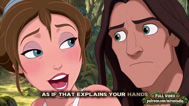Jane and Tarzan First Contact Destroyed Gushing Choked Brute Jungle Cartoon Hentai Parody Outdoor Public Brunette Big Tits Big Dick