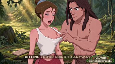 Jane and Tarzan First Contact Destroyed Gushing Choked Brute Jungle Cartoon Hentai Parody Outdoor Public Brunette Big Tits Big Dick