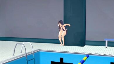 Teacher Waits At Pool For Hentai POV Sex Big Ass Brunette Tits Gush
