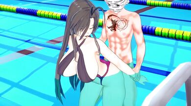Teacher Waits At Pool For Hentai POV Sex Big Ass Brunette Tits Gush