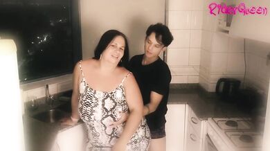Stepmother Gives In To Temptation And Fucks Her Stepson In The Kitchen