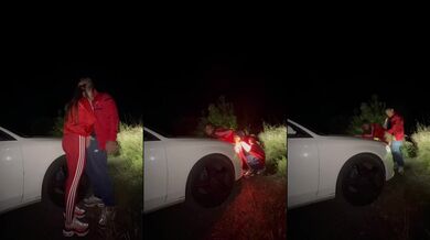 Big Dick Brunette Destroyed Outside Car Risky Amateur Caught Gushing