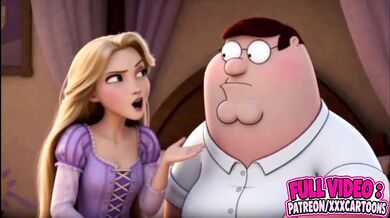 Peter Griffin destroys Rapunzel cosplay parody roleplay crossover cartoon HD