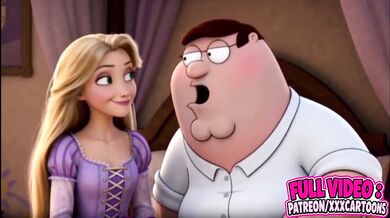 Peter Griffin destroys Rapunzel cosplay parody roleplay crossover cartoon HD