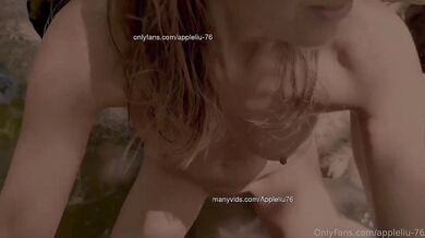 Outdoor POV Quickie Blowjob MILF Asian Wife Gushing Facial Mountain Stream