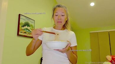 Asian Wife Cowgirl Over Noodles Gushing Cumshot Bowl Amateur HD Authentic Milf Real Couple