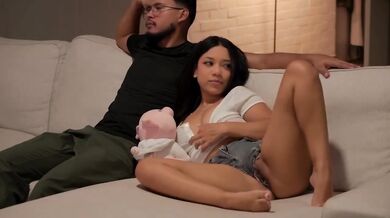 Colombian Stepsister Masturbating With Pussy Licking and Amateur Blowjob