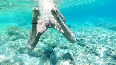 Nude Beach Exhibitionist Wife Having Fun Underwater Public Flashing Amateur