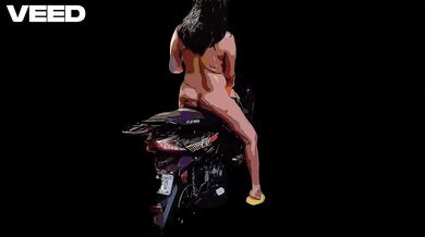 Ebony Minah Khali AI Generated CGI Motorcycle POV Solo Female Biker Gushing Choked