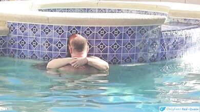 Redhead MILF Destroyed in Outdoor Pool with Big Tits and Big Ass Choking Hardcore Amateur BBW