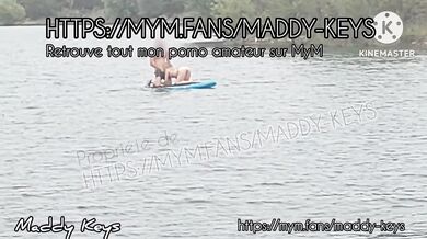Shameless french slut has public sex on a lake and the voyeur are happy to watch