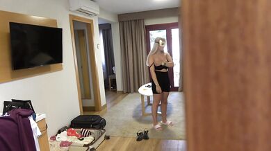 Stalker followed me into my hotel suite, convinced me to fuck him with flowers