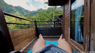 The best reverse cowgirl riding outdoor - Mori's couple holidays!