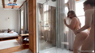 Our friends were fucking in the shower, we wanted to do it too. x MiraDavid
