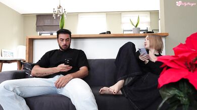 I'm on the phone with my lover, while his best friend fucks me on DoggyStyle like a total whore!