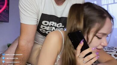stepbrother fucked stepsister while she was on the phone with her boyfriend