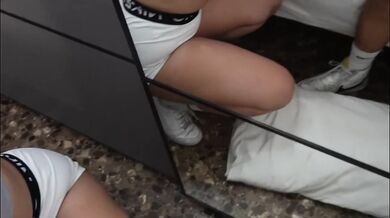 Fucking my best friend in white Nike Pro leggings