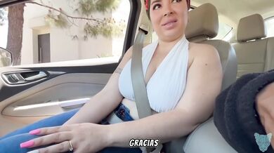 They're going to see us! Uber is embarrassed when I show him my pink ass!