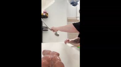 BBW Milf Gives you a bath in doggystyle pov mutual masturbation drains the tub