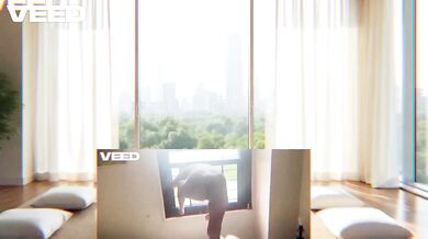 Naked Yoga At The Window Destroyed Gushing Choked Ebony Amateur Ai Generated Luxury Condo Apartment
