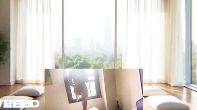 Naked Yoga At The Window Destroyed Gushing Choked Ebony Amateur Ai Generated Luxury Condo Apartment