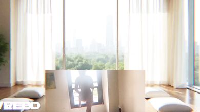 Naked Yoga At The Window Destroyed Gushing Choked Ebony Amateur Ai Generated Luxury Condo Apartment