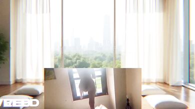 Naked Yoga At The Window Destroyed Gushing Choked Ebony Amateur Ai Generated Luxury Condo Apartment