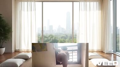 Ebony Yoga Girl Stretched On Condo Floor View Destroyed Gushing Choked POV