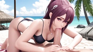 Sloppy Blowjob Beach Purple Hair Big Tits Creampie Destroyed