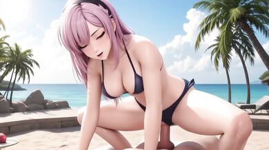 Sloppy Blowjob Beach Purple Hair Big Tits Creampie Destroyed