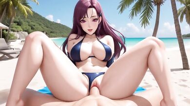 Sloppy Blowjob Beach Purple Hair Big Tits Creampie Destroyed