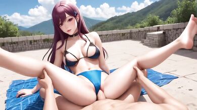 Sloppy Blowjob Beach Purple Hair Big Tits Creampie Destroyed