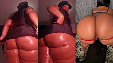Ebony Bbw Amateur Destroys Name JOI Dirty Talk Oiled Big Ass Solo