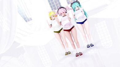 MMD Vocaloid Babes Twerk And Booty Shake Dance Huge Ass Huge Boobs
